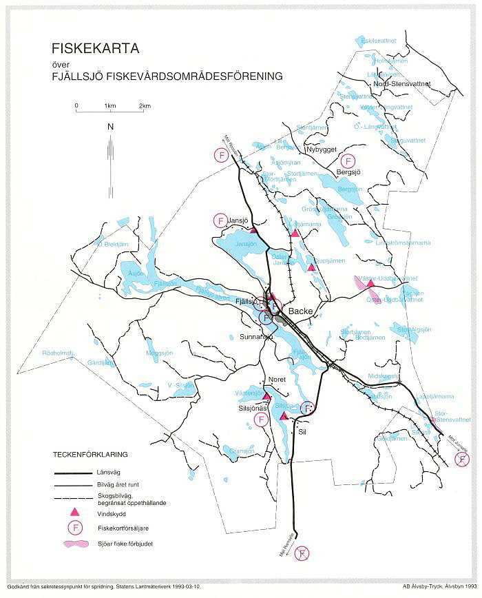 Fjällsjö Fishing Map